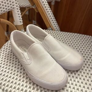 White Slip-On Canvas Sneakers